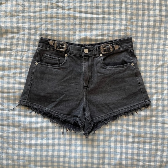 BLANK NYC WASHED BLACK DENIM BARROW SHORTS | Sz 26 - Picture 5 of 9
